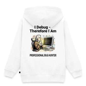 Retro Scholar sur Coding Console - fond clair - Sweat Premium à capuche enfant bio - blanc - Dos - AI Model Kid Female (0cm)