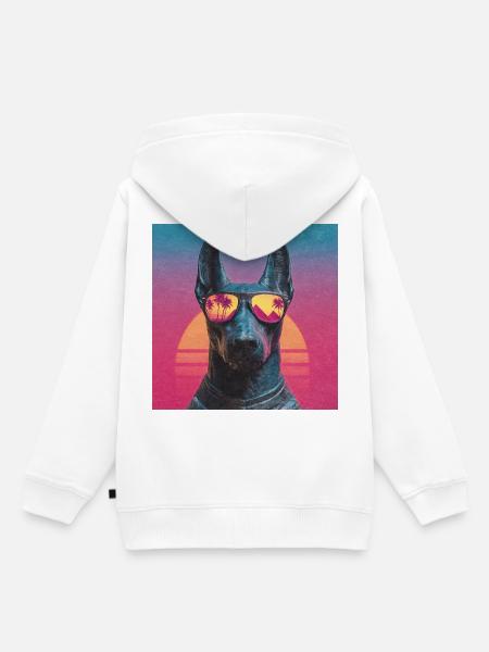 Anubis Synthwave - Gott auf Urlaub - Kinder Premium Organic Hoodie - Weiß