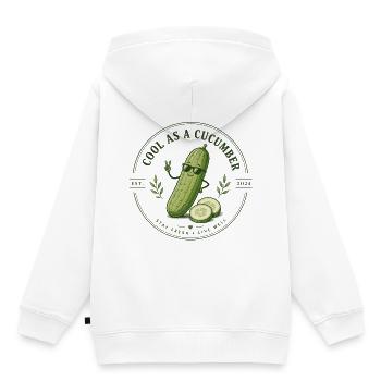 Cool as Cucumber Logo Sticker - Kids Premium Organic Hoodie - white - Back - AI Model Kid Female (0cm)