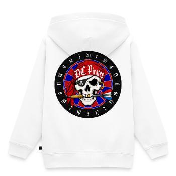 Crâne Pirate sur Dartboard - Sweat Premium à capuche enfant bio - blanc - Dos - AI Model Kid Female (0cm)