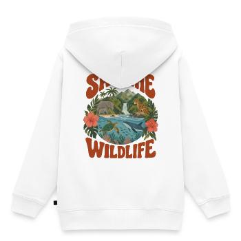 Save The Wildlife - Kinder Premium Organic Hoodie - Weiß - Hinten - AI Model Kid Female (0cm)