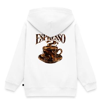 Midnight Espresso Club - Kinder Premium Organic Hoodie - Weiß - Hinten - AI Model Kid Female (0cm)