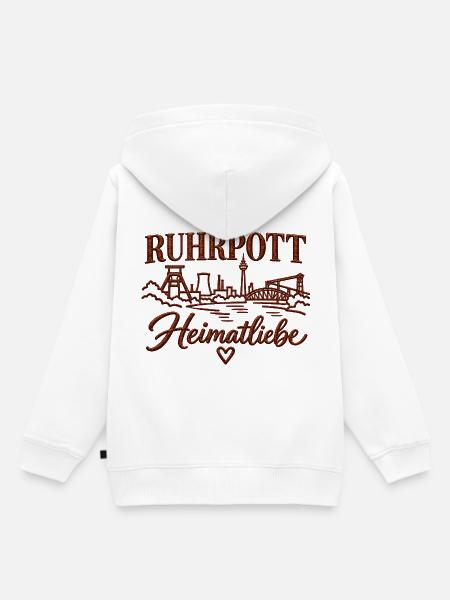 Ruhrpott Heimatliebe Industriekultur - Kinder Premium Organic Hoodie - Weiß
