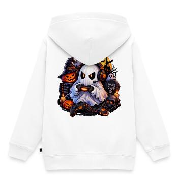 Halloween Gamer Geist: Hol dir den Style jetzt! - Kinder Premium Organic Hoodie - Weiß - Hinten - AI Model Kid Female (0cm)