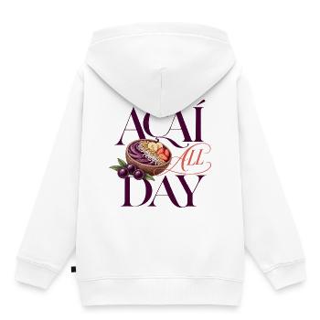 Açaí All Day Bowl - Acai Bowl Design - Kinder Premium Organic Hoodie - Weiß - Hinten - AI Model Kid Female (0cm)