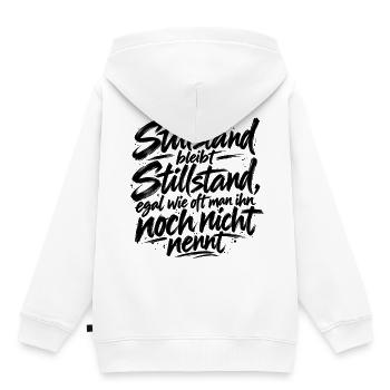 Stillstand bleibt Stillstand - Kinder Premium Organic Hoodie - Weiß - Hinten - AI Model Kid Female (0cm)
