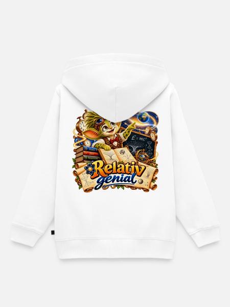 Wenuma Relativ genial - Kinder Premium Organic Hoodie - Weiß