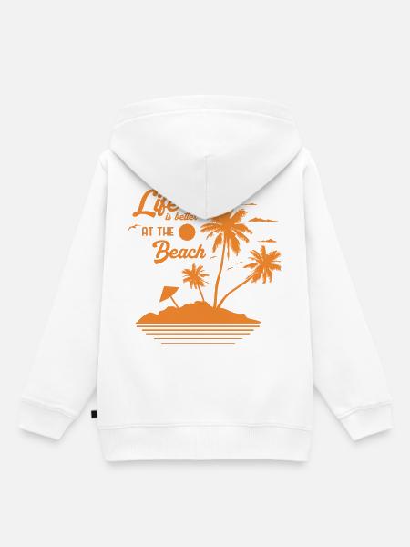 Sonnenuntergang am Palmstrand - Kinder Premium Organic Hoodie - Weiß