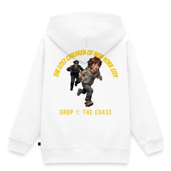 Die verlorenen Kinder von New York City - Kinder Premium Organic Hoodie - Weiß - Hinten - AI Model Kid Female (0cm)