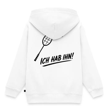 Badminton Spruch - Kinder Premium Organic Hoodie - Weiß - Hinten - AI Model Kid Female (0cm)