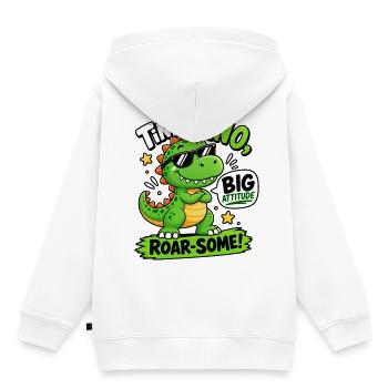 Kleiner Dino Große Attitüde – Süße Dinosaurierkinder T-Shir - Kinder Premium Organic Hoodie - Weiß - Hinten - AI Model Kid Female (0cm)