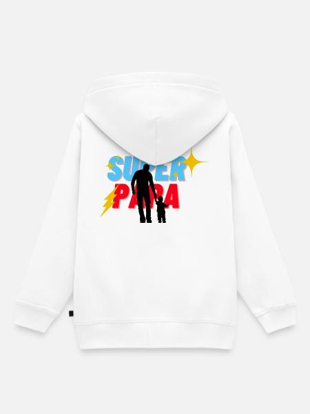 Super Papa - Kinder Premium Organic Hoodie - Weiß