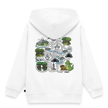 Carte au trésor du Dragon - Sweat Premium à capuche enfant bio - blanc - Dos - AI Model Kid Female (0cm)