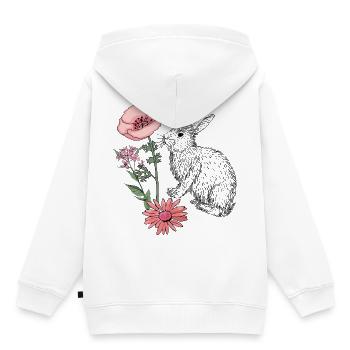 Lapin de Pâques Joyeuses Pâques - Sweat Premium à capuche enfant bio - blanc - Dos - AI Model Kid Female (0cm)