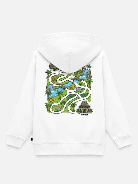 Dschungelsafari-Labyrinth - Kinder Premium Organic Hoodie - Weiß