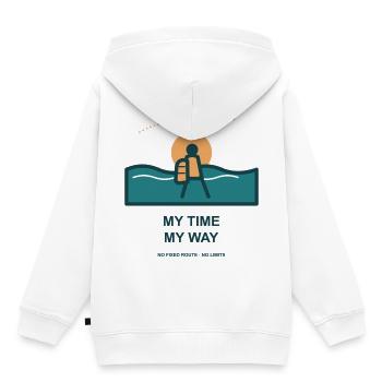 Meine Zeit Mein Weg - Kinder Premium Organic Hoodie - Weiß - Hinten - AI Model Kid Female (0cm)
