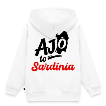 ajó nach Sardinien, ajó in Sardinien! - Kinder Premium Organic Hoodie - Weiß - Hinten - AI Model Kid Female (0cm)