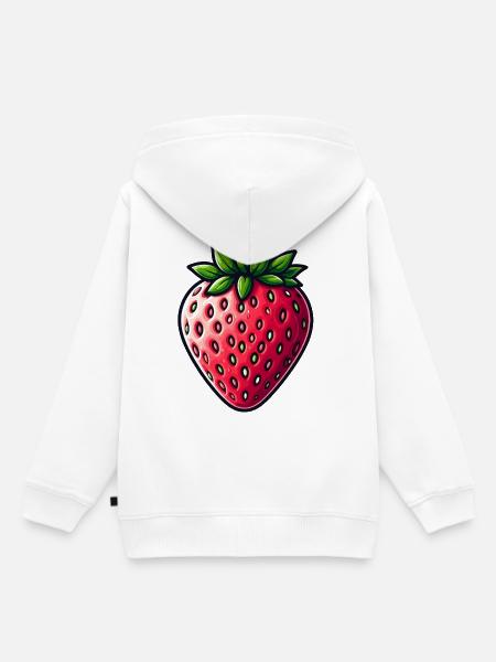 Erdbeerkunst Pop Art - Kinder Premium Organic Hoodie - Weiß