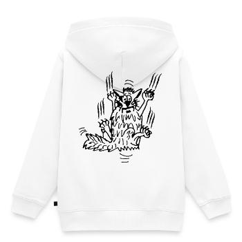 Des griffes de chat drôles serrées - Sweat Premium à capuche enfant bio - blanc - Dos - AI Model Kid Female (0cm)