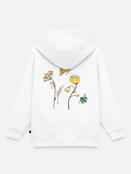 Gartenblumen mit Insekten - Kinder Premium Organic Hoodie - Weiß