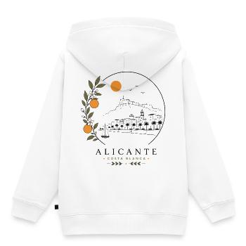 Alicante Küste - Kinder Premium Organic Hoodie - Weiß - Hinten - AI Model Kid Female (0cm)