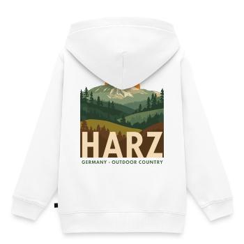 Harz Germany Outdoor Country - Kinder Premium Organic Hoodie - Weiß - Hinten - AI Model Kid Female (0cm)