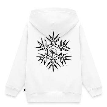 Cheval islandais avec cristal de glace grand motif d’hiver - Sweat Premium à capuche enfant bio - blanc - Dos - AI Model Kid Female (0cm)