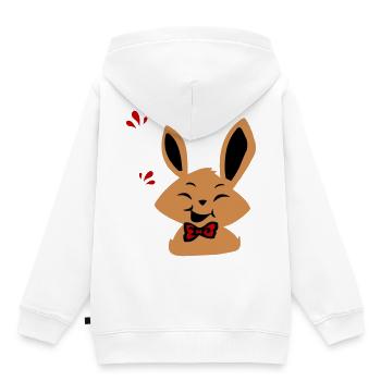 Osterhase - Kinder Premium Organic Hoodie - Weiß - Hinten - AI Model Kid Female (0cm)