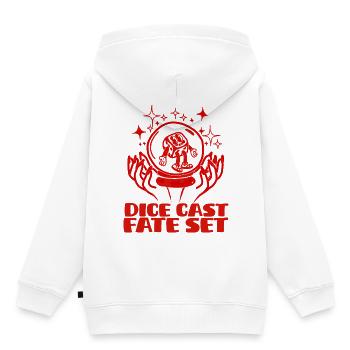 Les dés sont jetés le destin est scellé - Sweat Premium à capuche enfant bio - blanc - Dos - AI Model Kid Female (0cm)