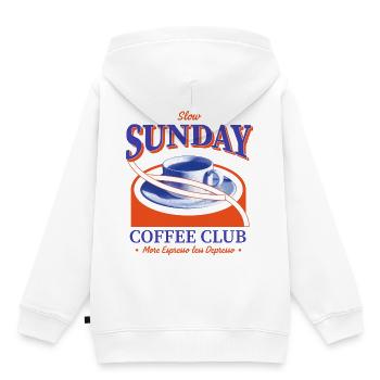 Kaffeeclub am Sonntag - Kinder Premium Organic Hoodie - Weiß - Hinten - AI Model Kid Female (0cm)