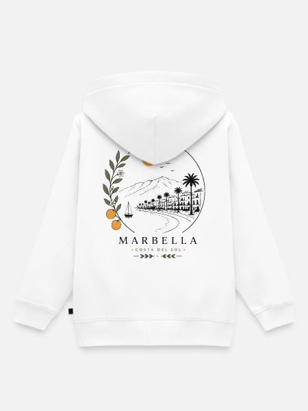 Marbella Küstenstimmung - Kinder Premium Organic Hoodie - Weiß