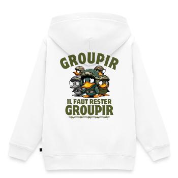 the seventh company, Tassin, Pitivier - Kids Premium Organic Hoodie - white - Back - AI Model Kid Female (0cm)