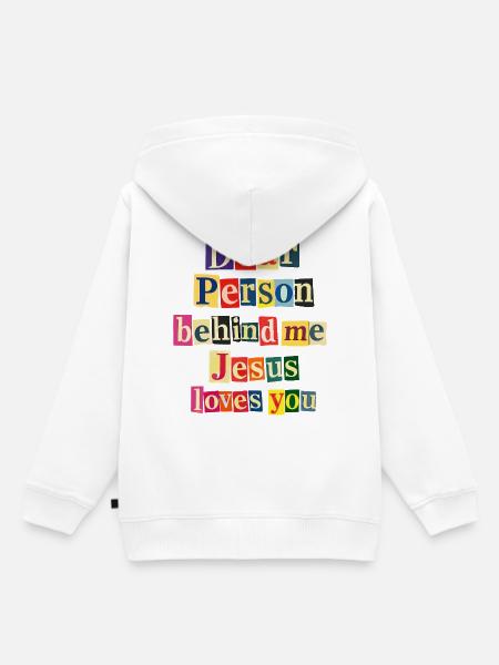 Jesus liebt dich positive Botschaft - Kinder Premium Organic Hoodie - Weiß
