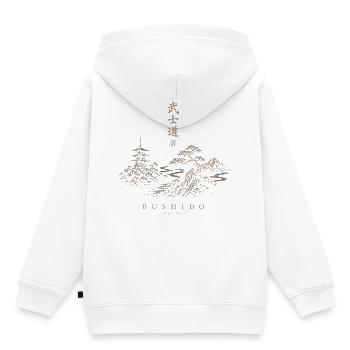 Bushidō Tokio Landschaft Gold - Kinder Premium Organic Hoodie - Weiß - Hinten - AI Model Kid Female (0cm)
