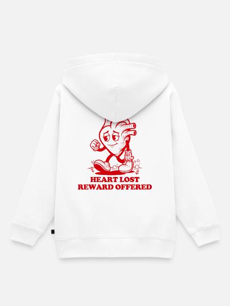 Herz verlorene Belohnung angeboten - Kinder Premium Organic Hoodie - Weiß