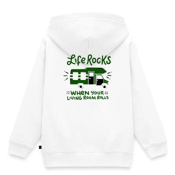 camping - Kids Premium Organic Hoodie - white - Back - AI Model Kid Female (0cm)