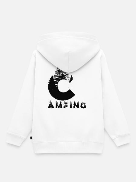 Camping - Kinder Premium Organic Hoodie - Weiß