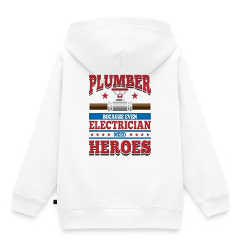 Klempner - Kinder Premium Organic Hoodie - Weiß - Hinten - AI Model Kid Female (0cm)