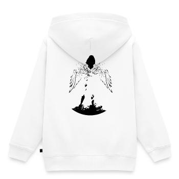 Ange aux ailes - Sweat Premium à capuche enfant bio - blanc - Dos - AI Model Kid Female (0cm)