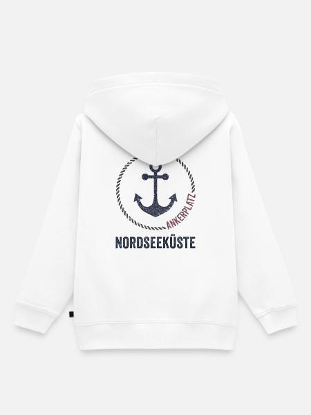 Nordsee Ankerplatz Emblem - Kinder Premium Organic Hoodie - Weiß