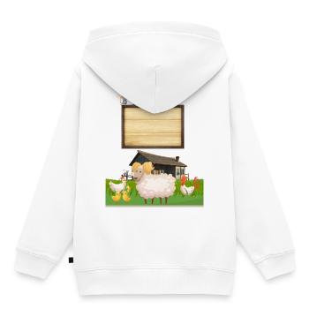 Pasture Pals Rustic Farm Sign - Kids Premium Organic Hoodie - white - Back - AI Model Kid Female (0cm)