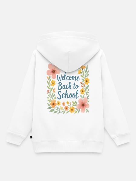 Blumendesign für den Schulanfang - Kinder Premium Organic Hoodie - Weiß