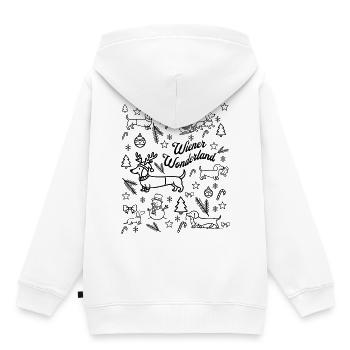 Écriture du pays des merveilles viennois - Sweat Premium à capuche enfant bio - blanc - Dos - AI Model Kid Female (0cm)