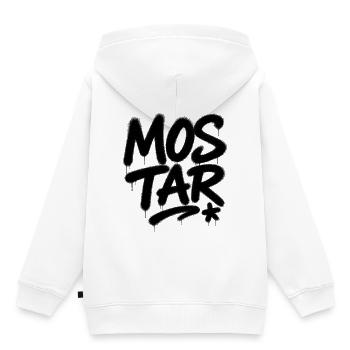 Art en spray Mostar - Sweat Premium à capuche enfant bio - blanc - Dos - AI Model Kid Female (0cm)