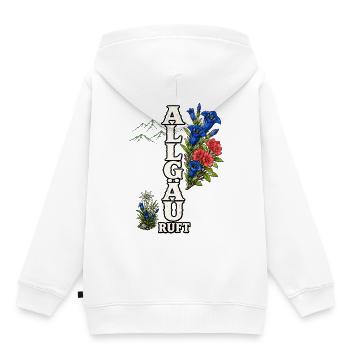 Allgäu ruft – Berge, Blumen und Heimatliebe - Kinder Premium Organic Hoodie - Weiß - Hinten - AI Model Kid Female (0cm)