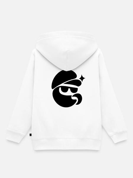 Cooler Pilz mit Sonnenbrille - Kinder Premium Organic Hoodie - Weiß