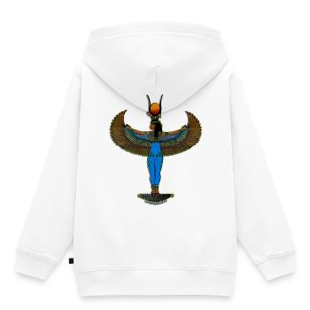 DEESSE ISIS STEHENDE KREATION Louis RUNEMBERG ©Adagp - Kinder Premium Organic Hoodie - Weiß - Hinten - AI Model Kid Female (0cm)