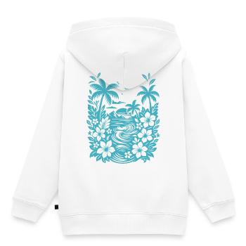 Beach Tropische Lagune Silhouette - Kinder Premium Organic Hoodie - Weiß - Hinten - AI Model Kid Female (0cm)