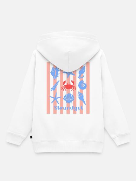 Strandgut Muscheln Seesterne und Krebs - Kinder Premium Organic Hoodie - Weiß