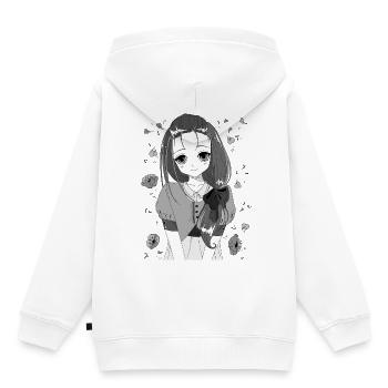 manga - Kinder Premium Organic Hoodie - Weiß - Hinten - AI Model Kid Female (0cm)